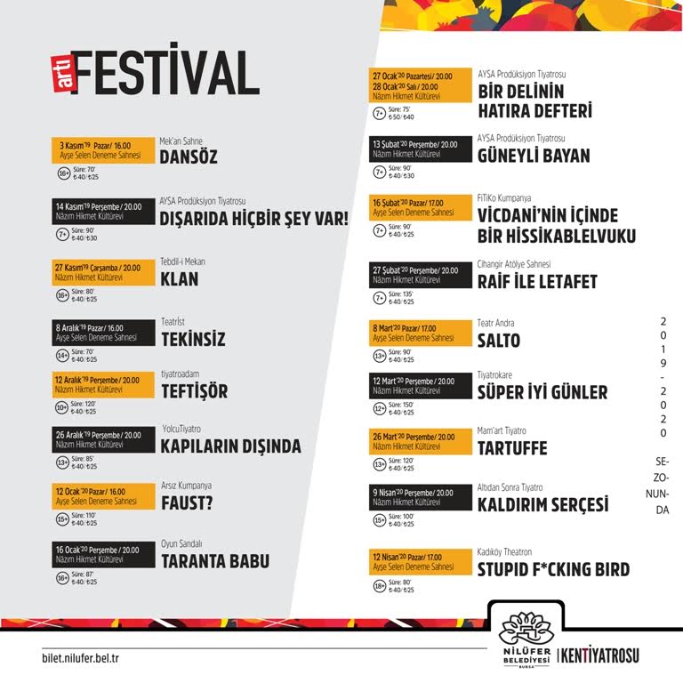 artı FESTİVAL ile Bursa tiyatroya doyacak