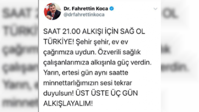 Sağlık Çalışanlarına Alkışlı Teşekkür