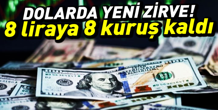 Dolarda yeni zirve! 8 liraya 8 kuruş kaldı