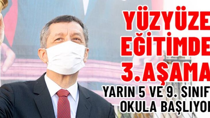 Okullarda yüz yüze eğitimde üçüncü aşama yarın başlıyor