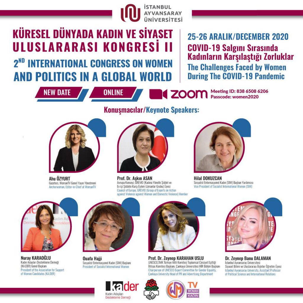 ULUSLARARASI İLK ÇEVRİMİÇİ KADIN KONGRESİ GENİŞ BİR KATILIMLA GERÇEKLEŞTİRİLİYOR