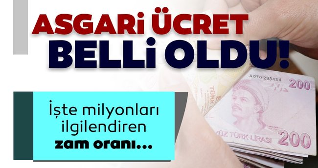 Asgari ücret belli oldu!