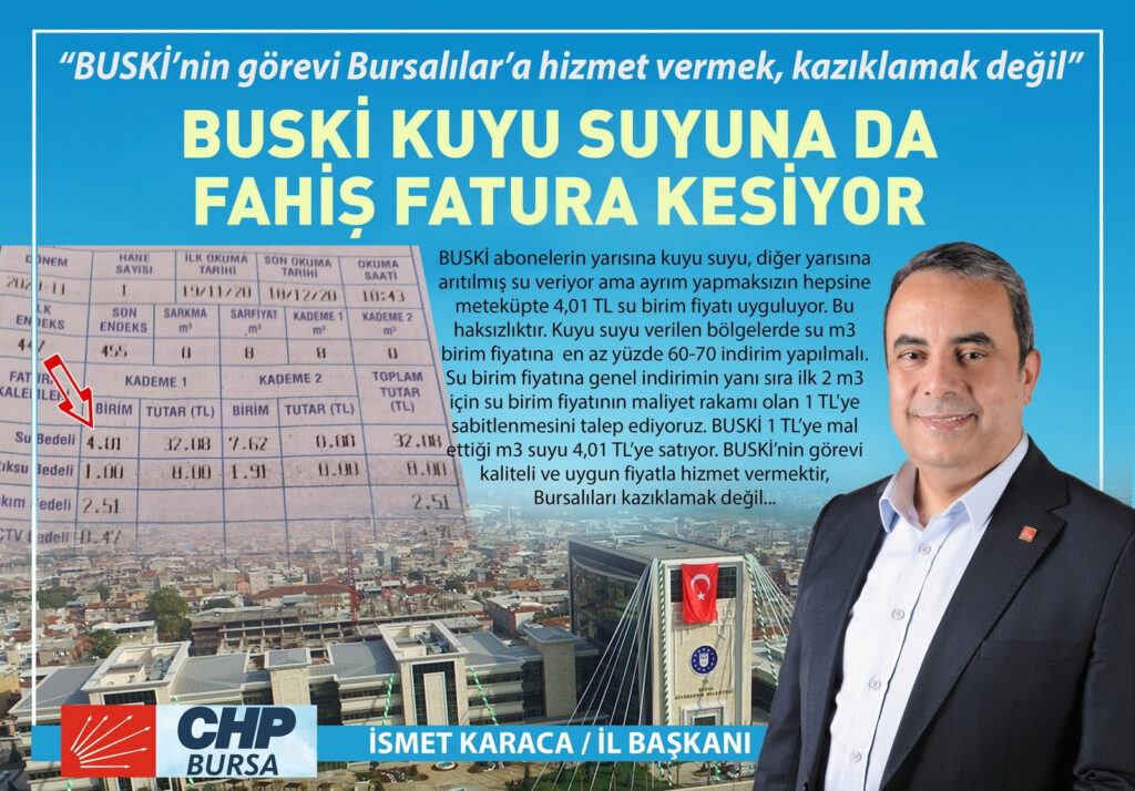 “BUSKİ, KUYU SUYUNA FAHİŞ FATURA KESİYOR”