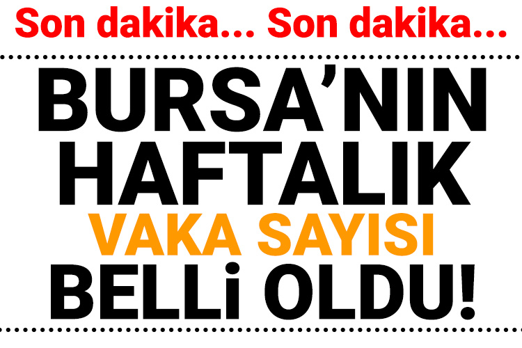 Bursa’nın haftalık vaka sayısı belli oldu!