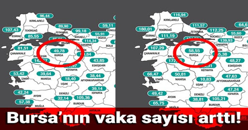 Koca paylaştı… Bursa’nın haftalık kritik vaka sayısı belli oldu!