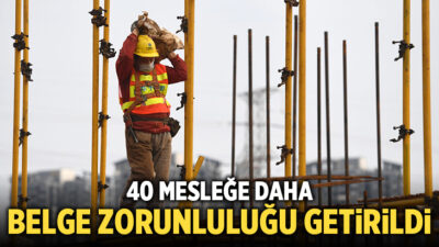 40 mesleğe daha belge zorunluluğu