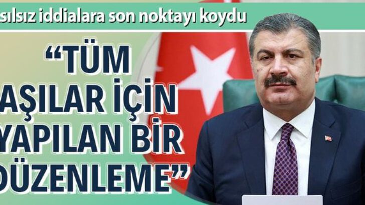 Koca’dan aşılamaya dair flaş açıklama