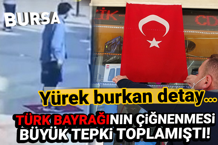 Dikkat çeken detay! Bursa’da üzerine basılan bayrağı, şehit yeğeninin hatırasını yaşatmak için asmış