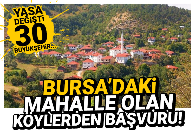 Mahalle olan köylerden kırsal başvurusu! Bursa da listede