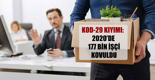 2020’de Kod-29 kıyımı: 177 bin işçi Kod 29’dan işten atıldı!
