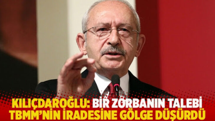 “Bir zorbanın talebi Türkiye Büyük Millet Meclisi’nin iradesine gölge düşürdü”