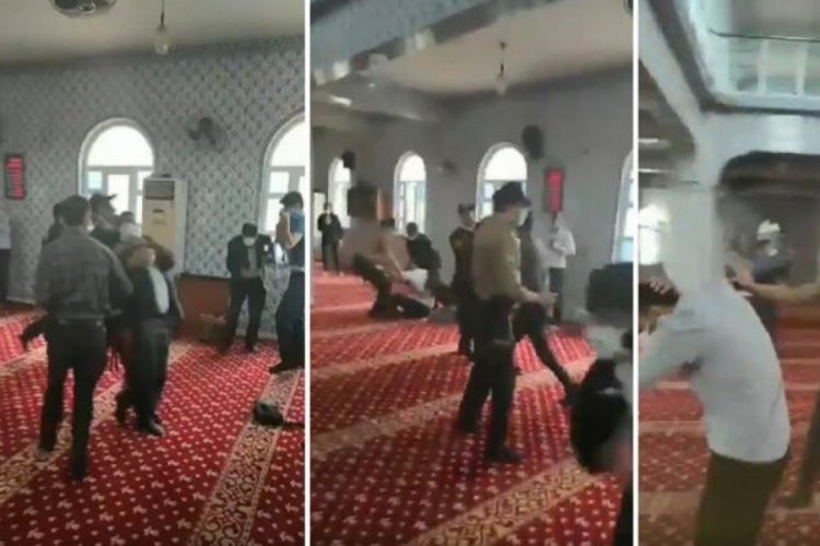 Zor kullanma şartları oluşmasına rağmen bir emniyet mensubunun cami içerisinde biber gazı….
