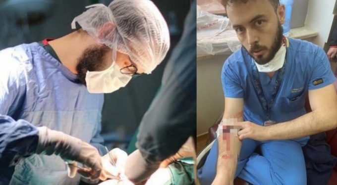 Kolunda damar yoluyla çalışan doktora saldırı!
