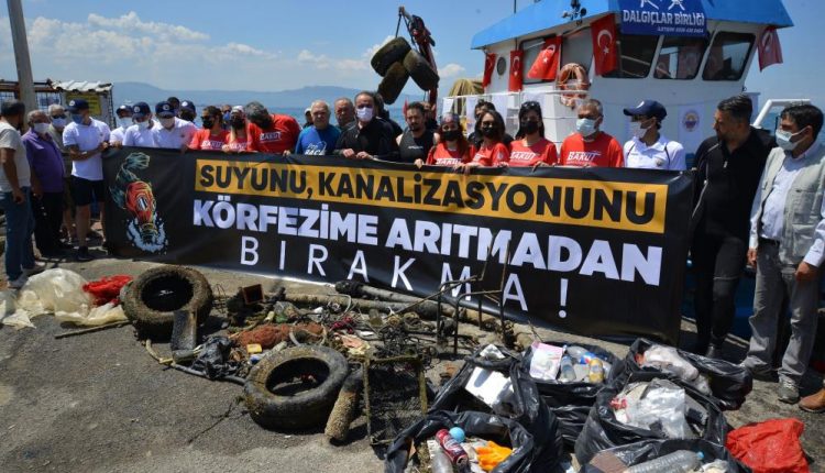 Belediye Başkanı çevre gününde deniz salyası için daldı