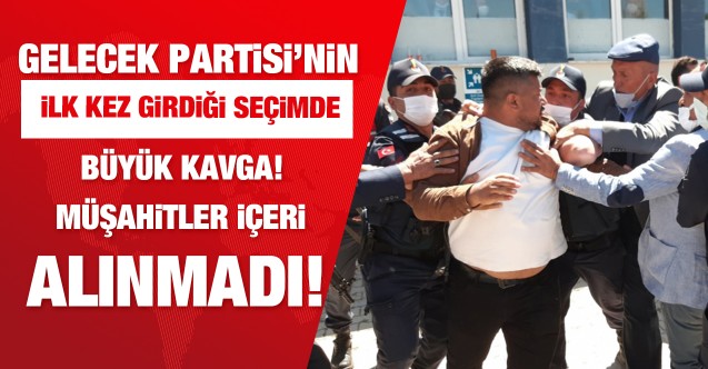 Güney İlkokulu’nun bahçesinde AK Partililer ile Gelecek Partililer birbirine girdi