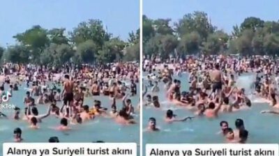 ‘Allah’u Ekber’ diyerek denize giren Suriyelilerin görüntüsü gündem