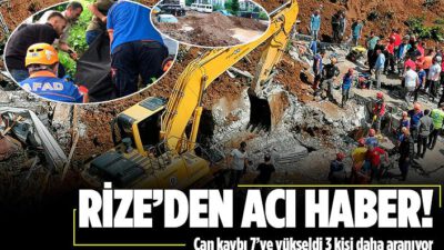 Rize’den acı haber: Ölü sayısı 7’ye yükseldi