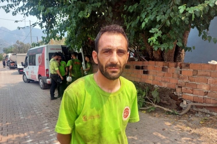 Bursalı gönüllü babasını toprağa verdi yangına koştu