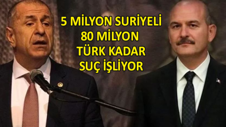 5 milyon Suriyeli 80 milyon Türk kadar suç işliyor.