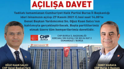 CHP’li Salıcı Bursa’ya Geliyor!