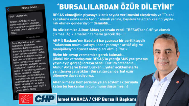 Bursa’da BESAŞ Atışmasında CHP’den “BURSALILARDAN ÖZÜR DİLEYİN” Çağrısı!