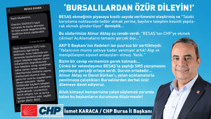 Bursa’da BESAŞ Atışmasında CHP’den “BURSALILARDAN ÖZÜR DİLEYİN” Çağrısı!