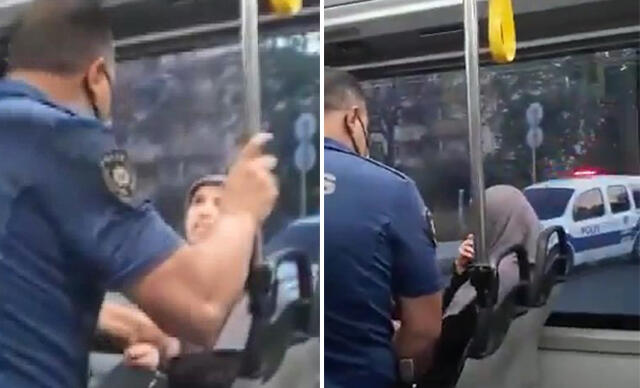 OTOBÜSTE BAŞLAYAN TARTIŞMADA ZORLA İNDİRİLEN KADIN POLİSLERE DAVA AÇTI!