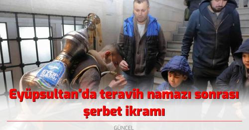 Teravih namazı sonrası şerbet ikramı