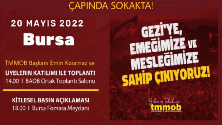 TMMOB Başkanı Emin Koramaz Bursa’ya Geliyor!