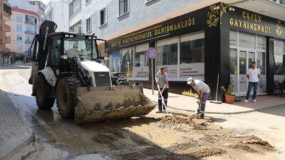 MUDANYA’DA SEL SONRASI ONARIM VE TEMİZLİK ÇALIŞMASI DEVAM EDİYOR