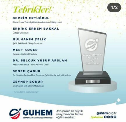“Uzay ve Havacılık Alanında Yön Gösterenler” ödülü, Gülhanım Çelik’e verildi.