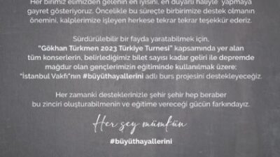 GÖKHAN TÜRKMEN, depremde mağdur olan gençlerimizin eğitimine destek oluyor #büyüthayallerini