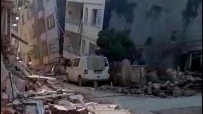 Hatay Temsilcisi Hüseyin Zorkun deprem sonrası enkaz alanını görüntüledi