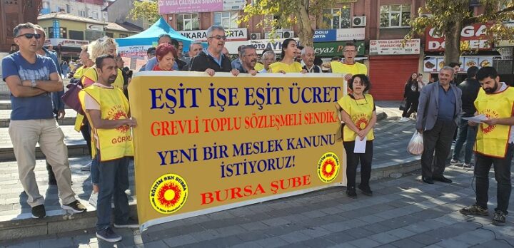 Eğitim Sen Bursa; ÖMK’NİN YARATTIĞI AYRIMCILIK VE EŞİTSİZLİĞE SON VERİLMELİDİR! YOKSULLUK SINIRININ ÜZERİNDE, EŞİT İŞE EŞİT ÜCRET TALEP EDİYORUZ!