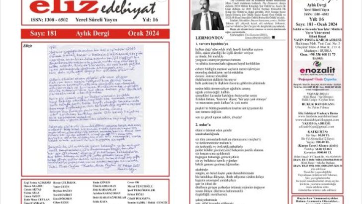 eliz edebiyat DERGİSİ 16. Yaşında!  eliz edebiyat DERGİSİ’nin 181. SAYISI ÇIKTI!