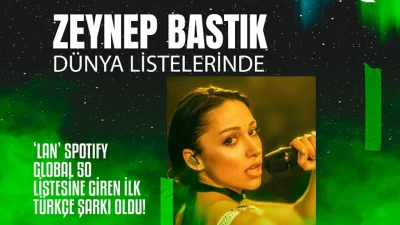 ‘LAN’ SPOTIFY GLOBAL 50 LİSTESİNE GİREN İLK TÜRKÇE ŞARKI OLDU!    ZEYNEP BASTIK DÜNYA LİSTELERİNDE