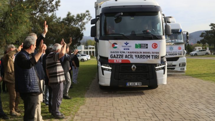 GAZZE İÇİN YARDIM TIR’LARI BURSA’DAN YOLA ÇIKTI