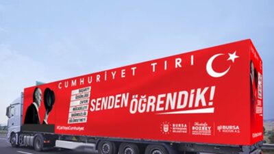 29 Ekim coşkusu ‘Cumhuriyet Tırı’ ile Bursa’yı sarıyor