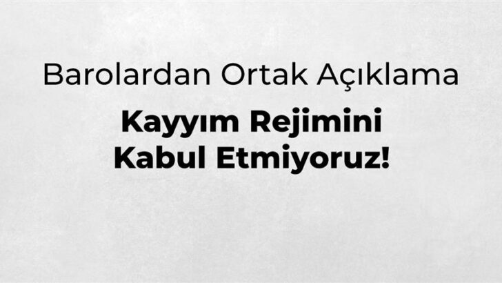 BAROLARDAN ORTAK AÇIKLAMA: KAYYIM REJİMİNİ KABUL ETMİYORUZ!