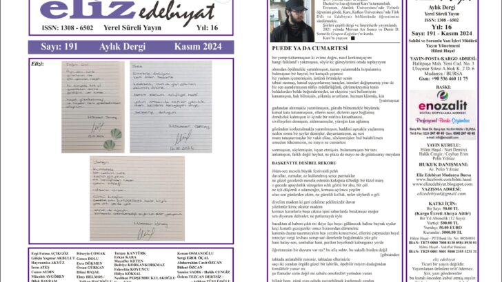 eliz edebiyat DERGİSİ’nin 191. SAYISI ÇIKTI!