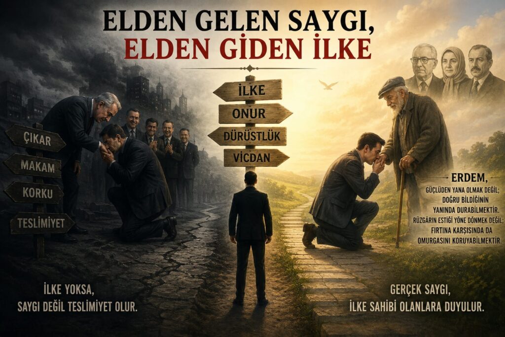 ELDEN GELEN SAYGI, ELDEN GİDEN İLKE