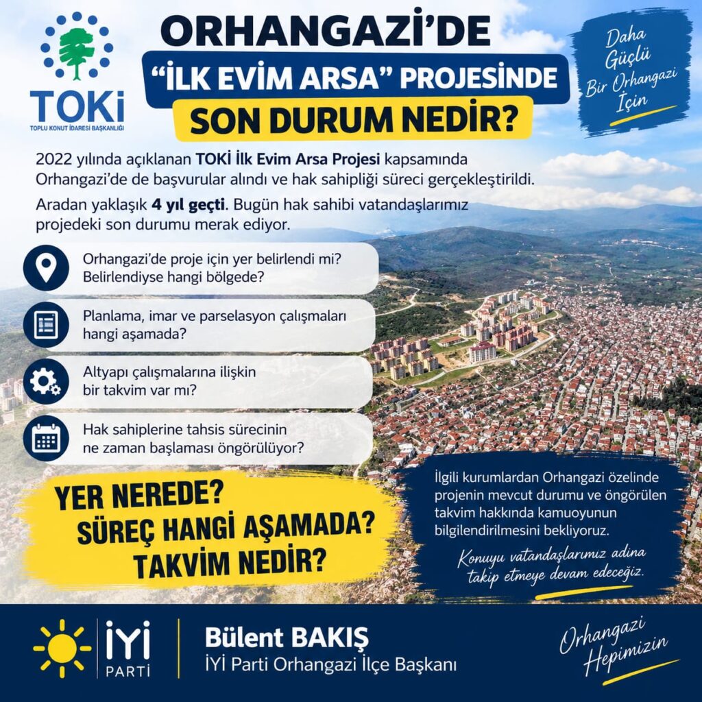Orhangazi’de “İlk Evim Arsa” projesinde 4 yıl geçti: Hak sahipleri yer ve takvim bekliyor