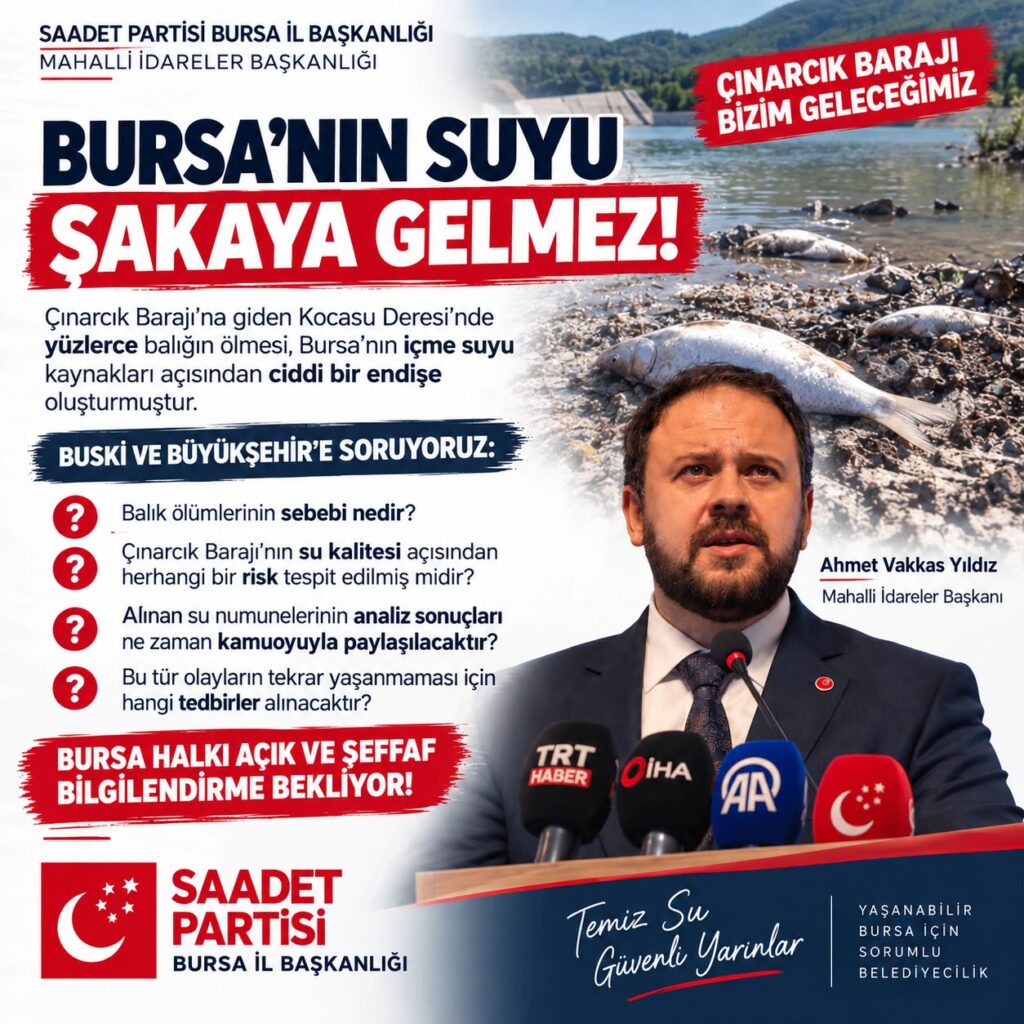 Saadet Partisi’nden Kocasu Deresi’nde balık ölümleri için çağrı
