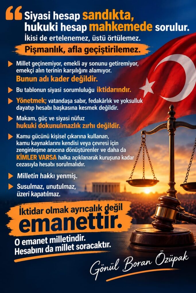 “Siyasi hesap sandıkta, hukuki hesap mahkemede sorulur”